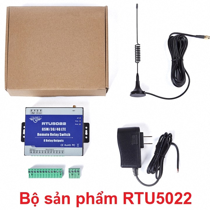 Bộ điều khiển từ xa RTU5022 qua sim điện thoại 8 kênh phiên bản 4G